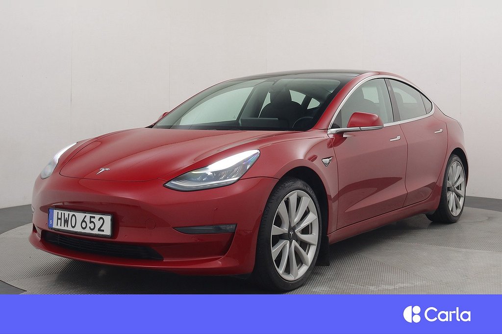 Tesla Model 3 Long Range AWD Autopilot 19″ Pano Drag V-Hjul