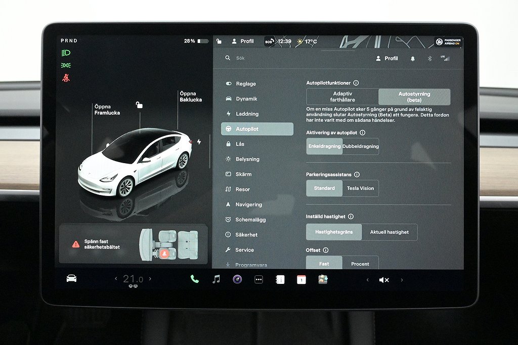 Tesla Model 3 Long Range AWD Refresh Autopilot Pano V-Hjul