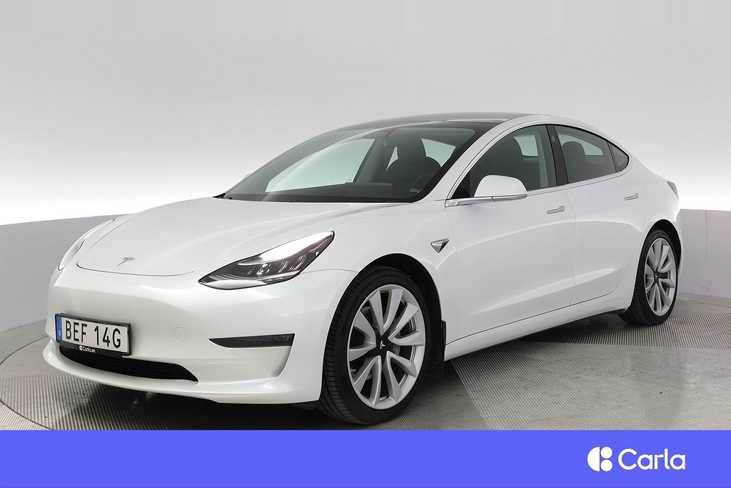 Tesla Model 3 Long Range AWD Autopilot 19″ Pano Drag V-Hjul