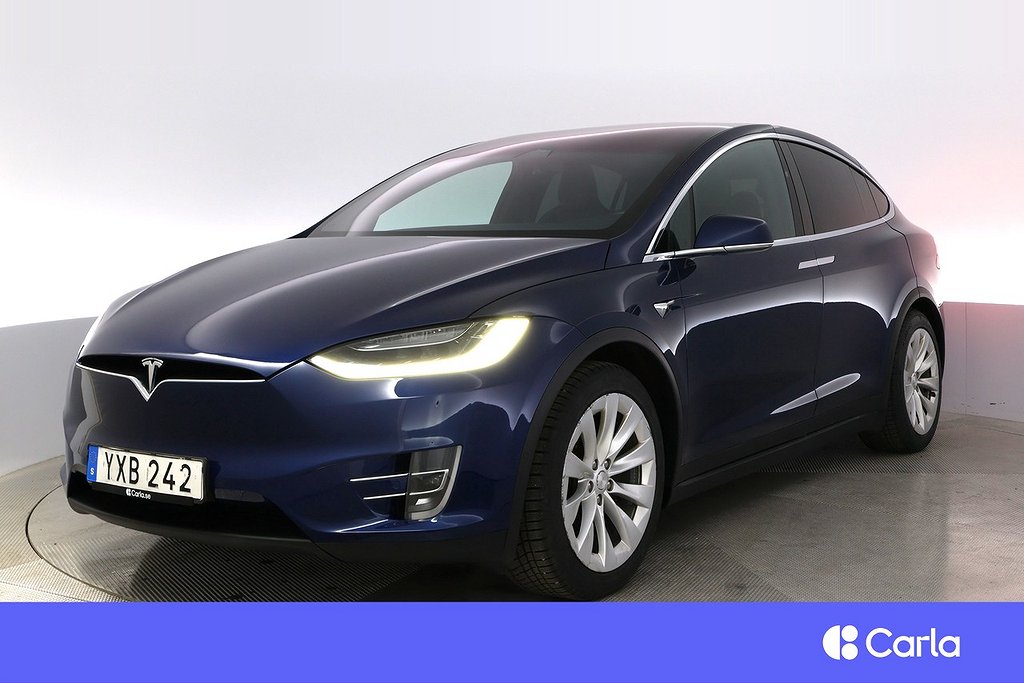 Tesla Model X 100D 6-sits EAP Luftfjädring Pano Drag V-Hjul