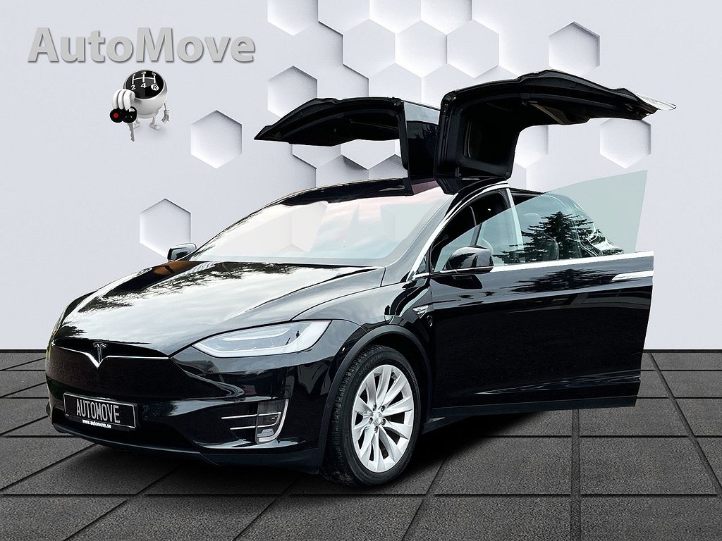 Tesla Model X P90D 772hk Vita 6-Sitsiga FREECHARGE LIVET UT